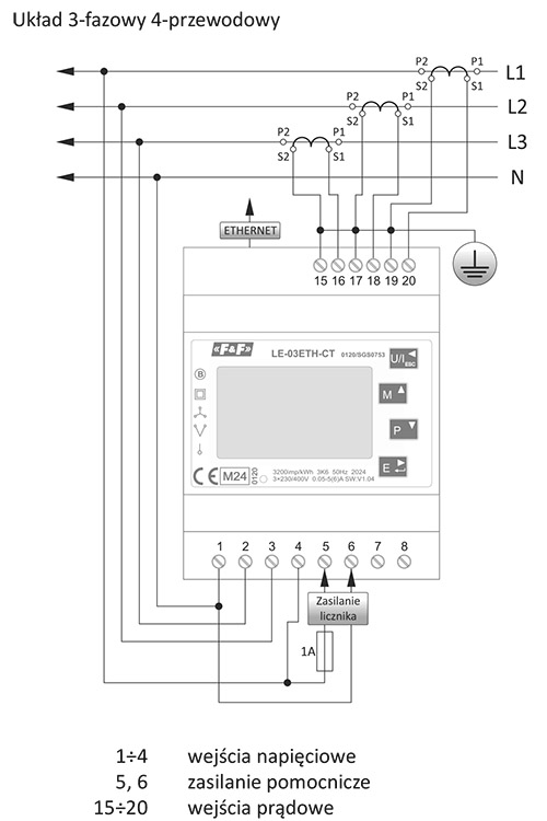 LE-03ETH-CT  schemat podłączenia
